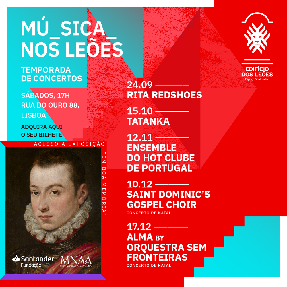 A Fundação Santander Portugal apresenta na sua sede, no Edifício dos Leões – Espaço Santander, a 1ª temporada de concertos “Música nos Leões”, que irá levar a