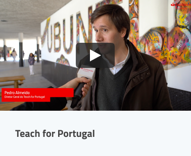 O apoio da Fundação Santander Portugal ao Teach For Portugal realiza-se através da mentora Ana Vaz na Escola Secundária Marquesa da Alorna, em Lisboa, que a equipa da Fundação visitou neste vídeo